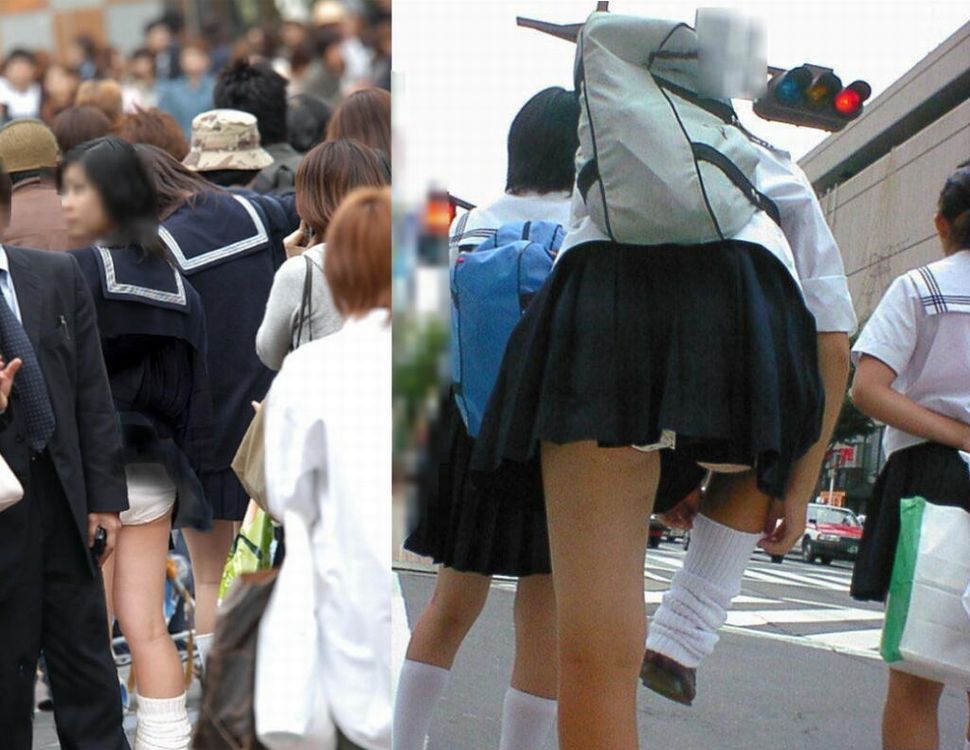 Трусы на японской школьнице