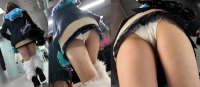 87かわいいミニスカ制服女子に密着